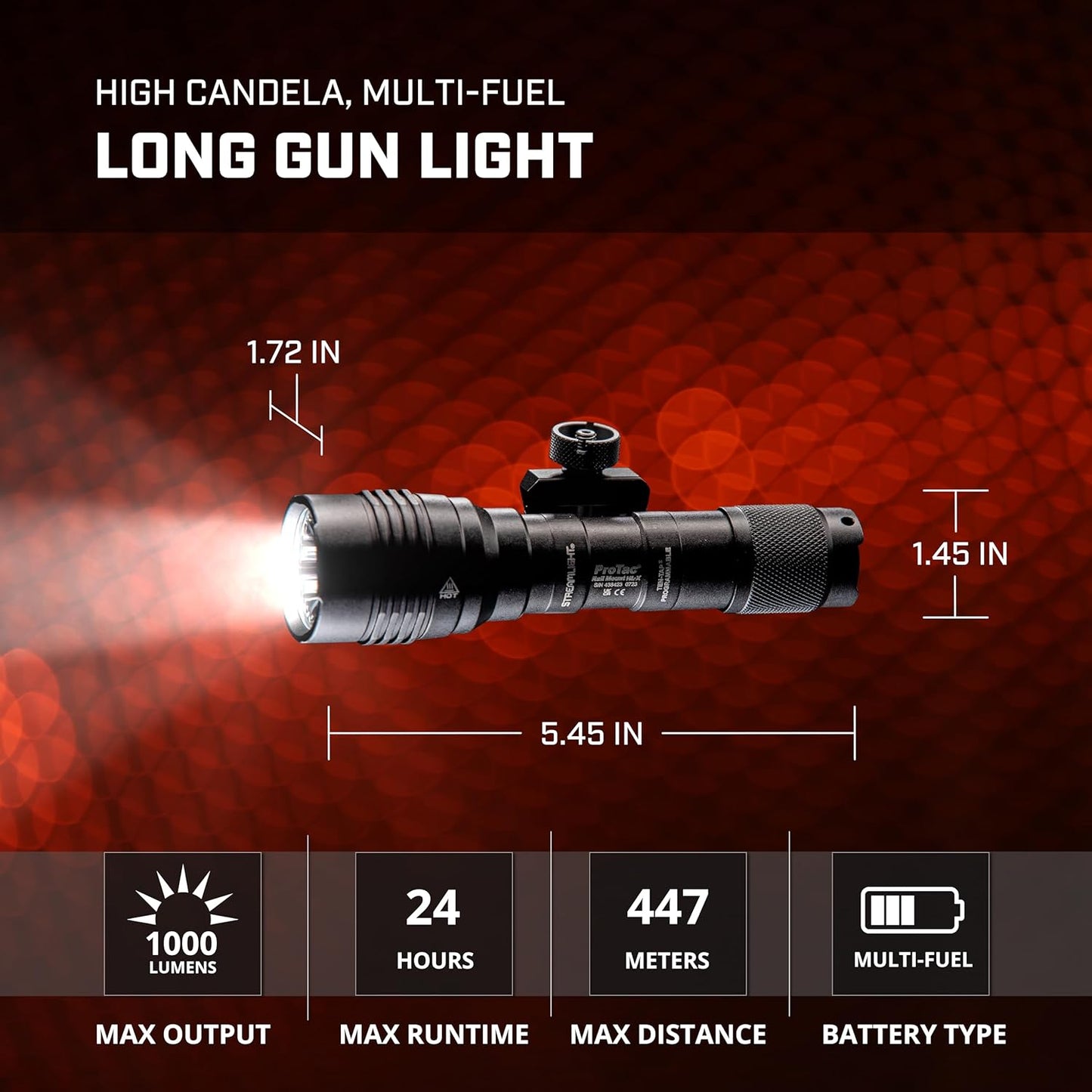 Streamlight ProTac Rail Mount HL-X Tactical LED Flashlight - 1000 Lumen, Programmable, Black