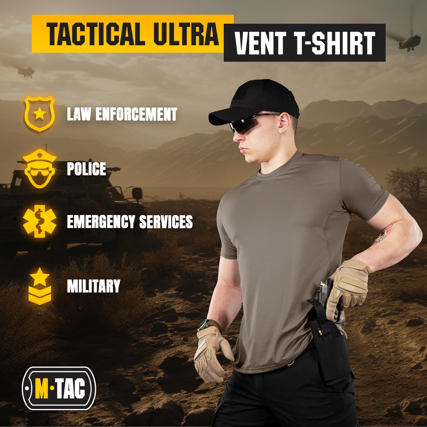 M-Tac Tactical Short Sleeve T-Shirt - Army Military Ultra Vent Men's Athletic Workout Gym Training T Shirt (Large, Olive)