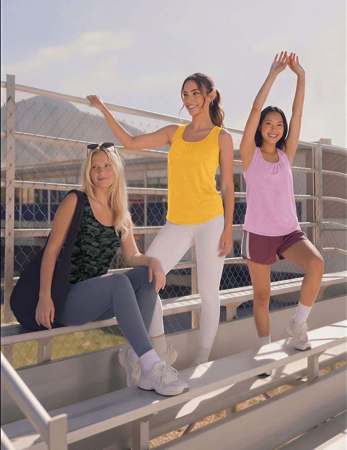 PINSPARK Workout Tank Tops - Lightweight Sleeveless Racerback Yoga & Gym Shirts | Sizes S-3XL