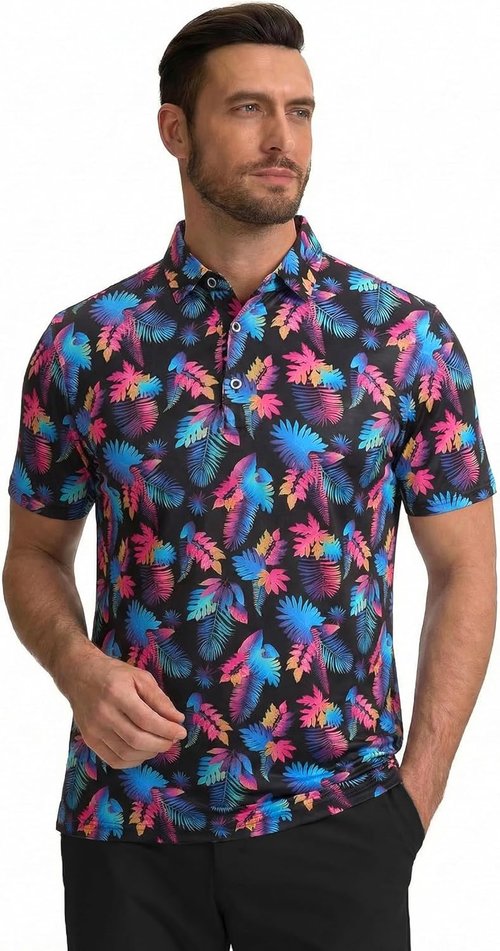 Esabel.C Golf Shirts for Men - Dry Fit Performance Short Sleeve Collared Shirt | Moisture-Wicking Design