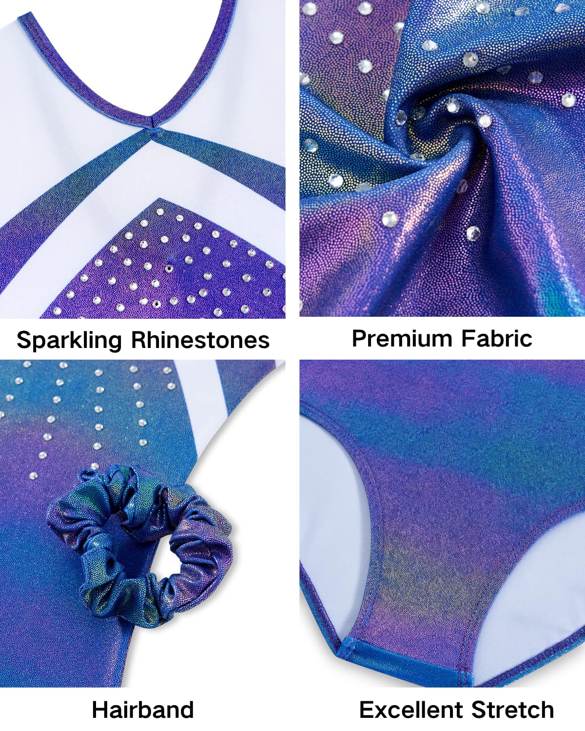 JiAmy Gymnastics Leotards for Girls with Shorts Sparkly Ballet Dance Outfit Activewear for Girls 5-10 Years