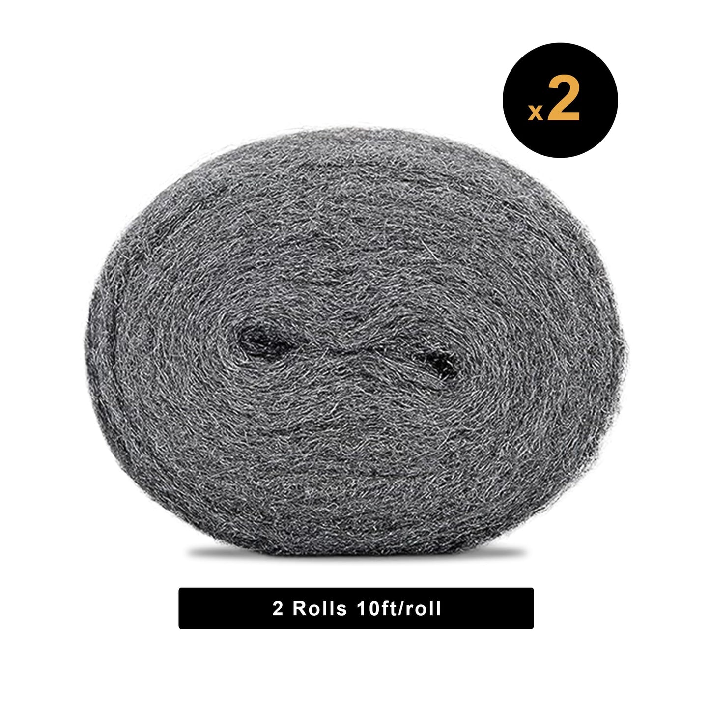 20ft 0000 Steel Wool Roll | 3" x10ft (Pack of 2) Steel Wool 0000 Grit for Cleaning,Polishing and DIY