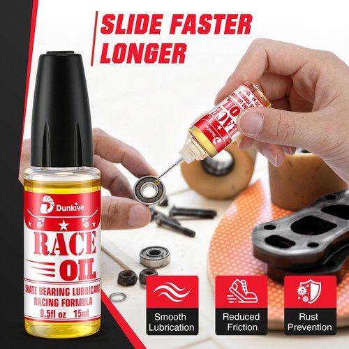 Dunkive Skateboard Bearing Lube, Super Smooth Longboard Bearing Oil for Skateboards, Longboards, Scooters and Roller Skates (2 Pack)