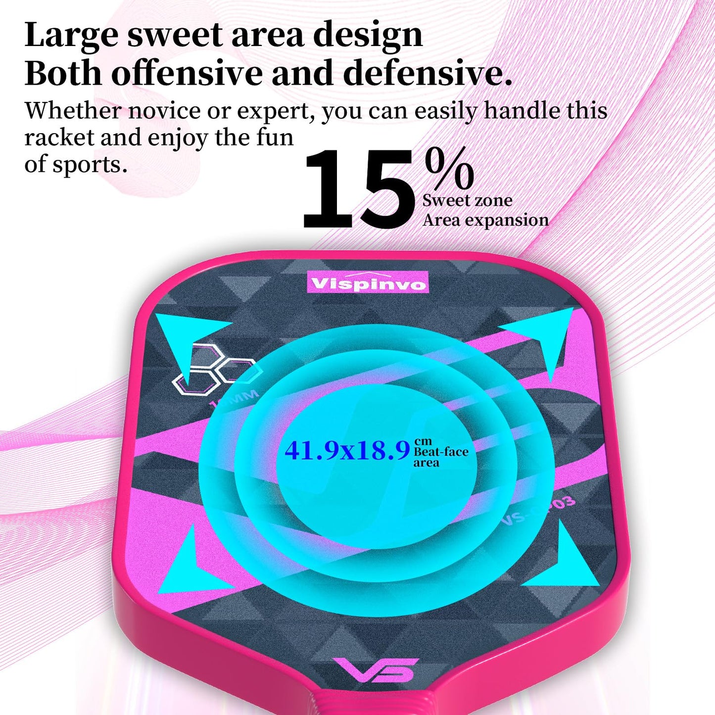 Vispinvo Pickleball Paddles Set of 2, Fiberglass Pickle Ball Paddles with 4 Grip Straps + 2 Paddle Covers, Durable &Lightweight Racket for Beginners, Men, Women, Adults, Kids