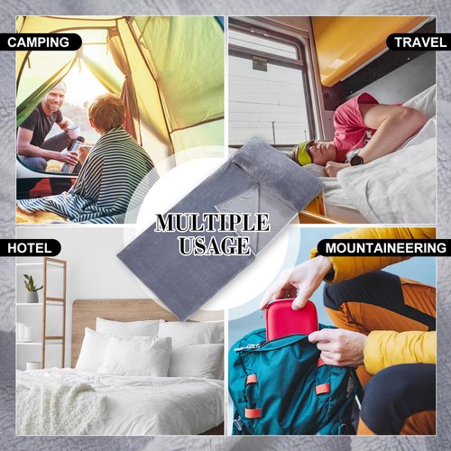 Flannel Sleeping Bag Liner for Adult, Travel Camping in Warm Cold Weather, Soft Fluffy Travel & Hotel Sleeping Bag Liner with Zipper for Hiking Camping Indoor Outdoor Use(Gray,87 x 41 Inches)