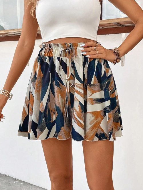 BEAUDRM Women's High-Waisted Flowy Summer Shorts - Casual Beach Vacation Style