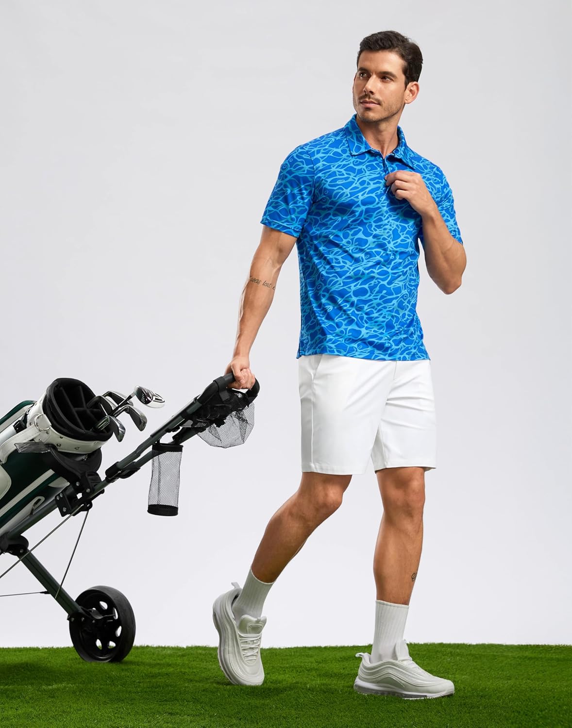 Skiennix Men's Golf Shirt - Short Sleeve Moisture-Wicking Polo | Casual Lightweight Print Design