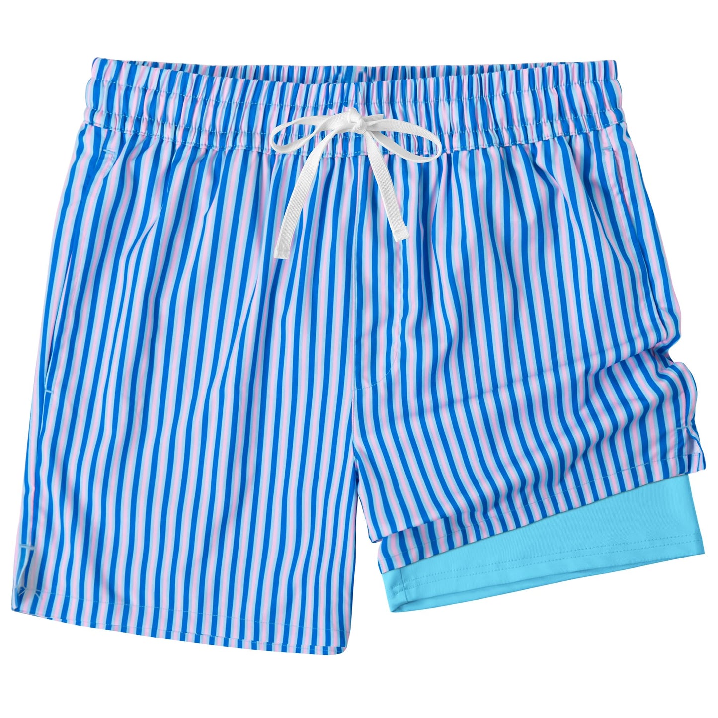 XOMZG Men's Swim Trunks, 2 in 1 Bathing Suits Quick Dry Beach Hawaiian Board Shorts with Pockets