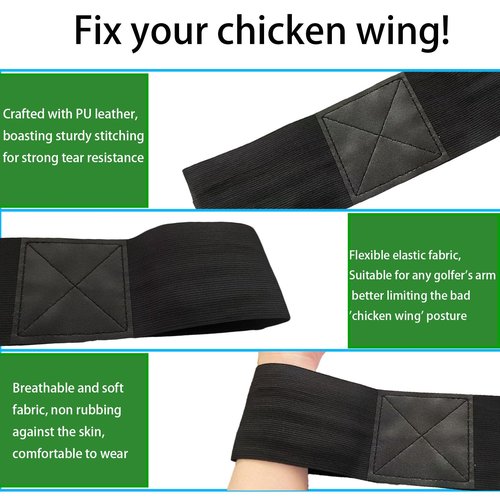 3 Pack Golf Wrist Training Aid Pro - Fix Wrist Angle & Reduce Chicken Wing, Adjustable Golf Wrist Trainer with Swing Band & Golf Wrist Brace to Build Muscle Memory Golf Swing Training Aid for Beginner