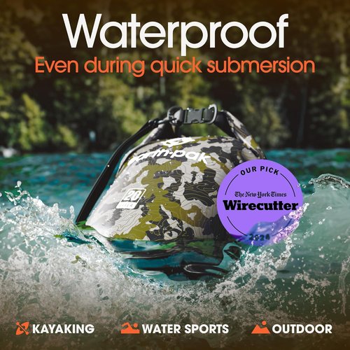 Earth Pak Waterproof Dry Bag - Roll Top Design Keeps Gear Dry | Includes Waterproof Phone Case