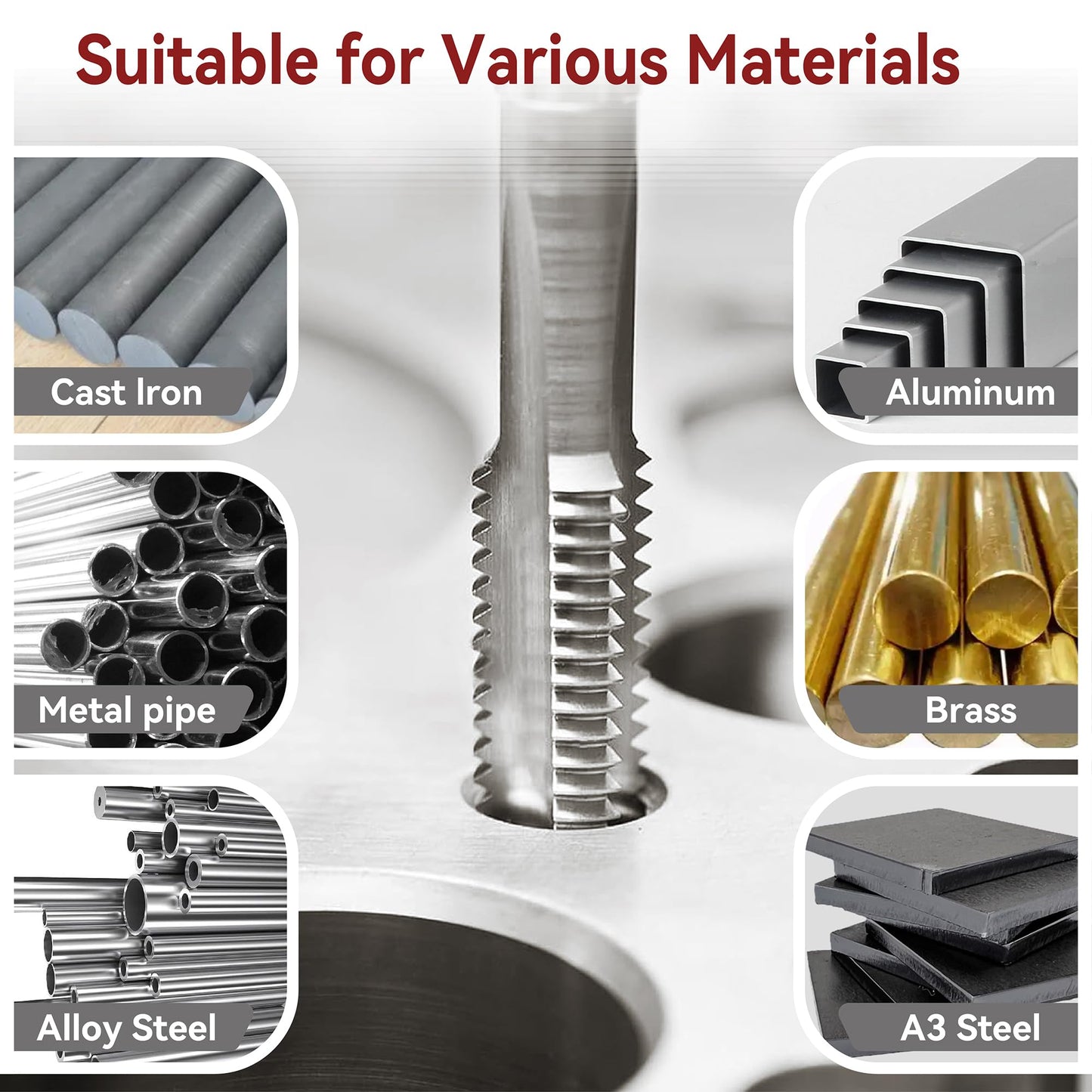 M12X1.25 Tap and Die Set, Metric Right Hand M12 x 1.25 Tap Die Set, M12 x 1.25 mm High-Speed Steel Thread Milling Tap and Die Suitable for Various Metals