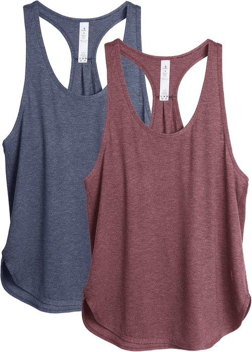 Icyzone Workout Tank Tops for Women - Athletic Racerback Yoga & Running Tanks | Loose Fit Design