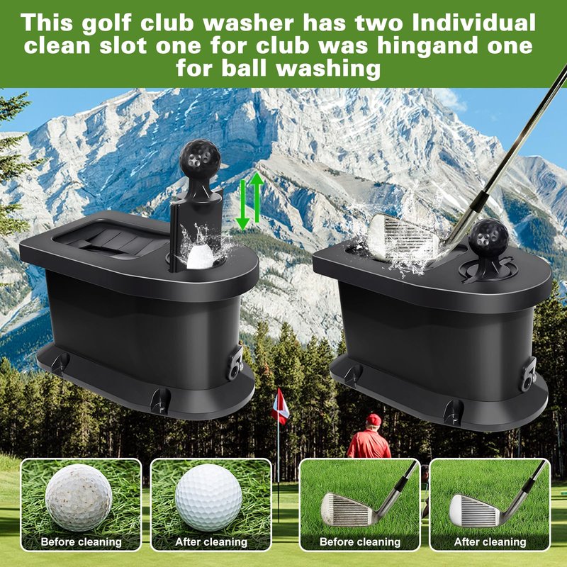 Orle Oko Golf Cart Ball Washer and Club Cleaner Kit with Golf Towel, Universal Golf Ball Washer Cleaner for EZGO, Club Car, Yamaha, Advanced EV, Star EV