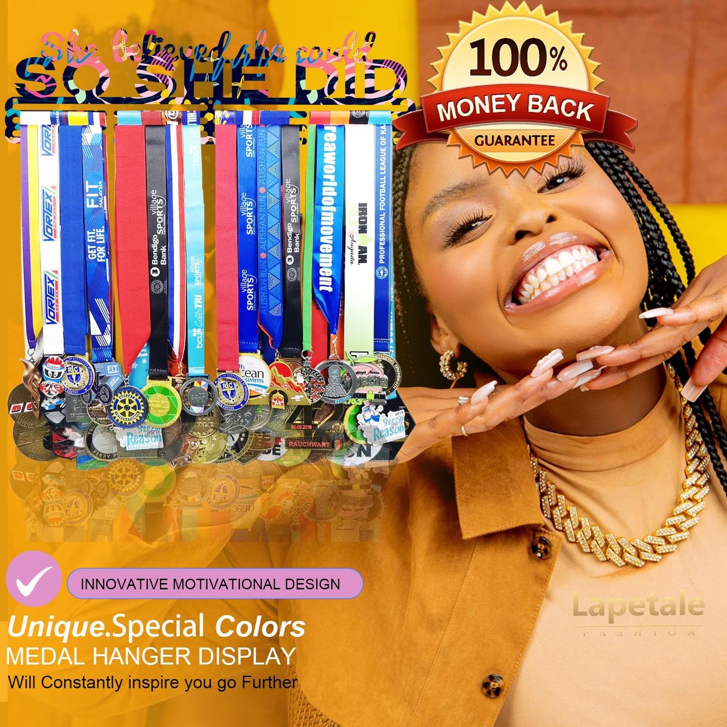 Skiennix Race Medal Holder - Stylish Wall Hanger for Marathon & Runner Medals | Perfect Gift