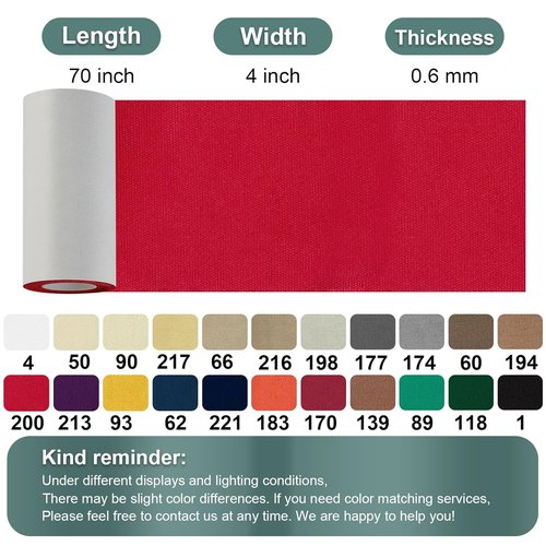Linen Canvas Repair Tape - 4" x 63" Red Waterproof Self-Adhesive Patch for Outdoor Gear