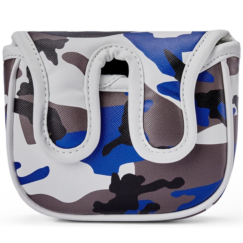Gbourly Golf Club Blue Camouflage Square Mallet Putter Cover Camo Magnetic Center Shafted PU Leather Headcover