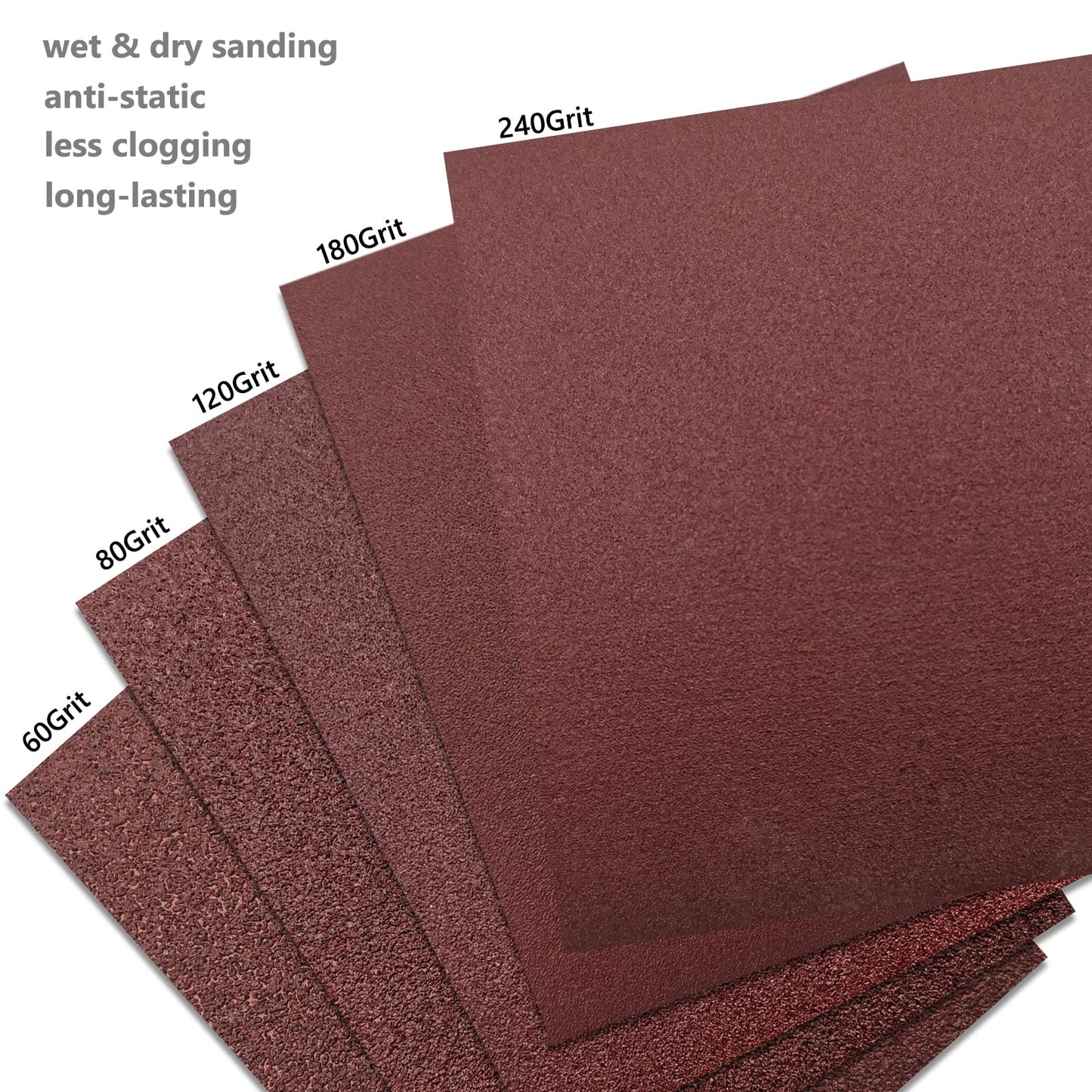 Sandpaper Assorted Grit 4.5 x 5.5 Inch, Wet Dry Sand Paper, Abrasive Sanding Sheets for Wood,Metal Sanding,Automotive,Polishing (Assorted-30pcs)