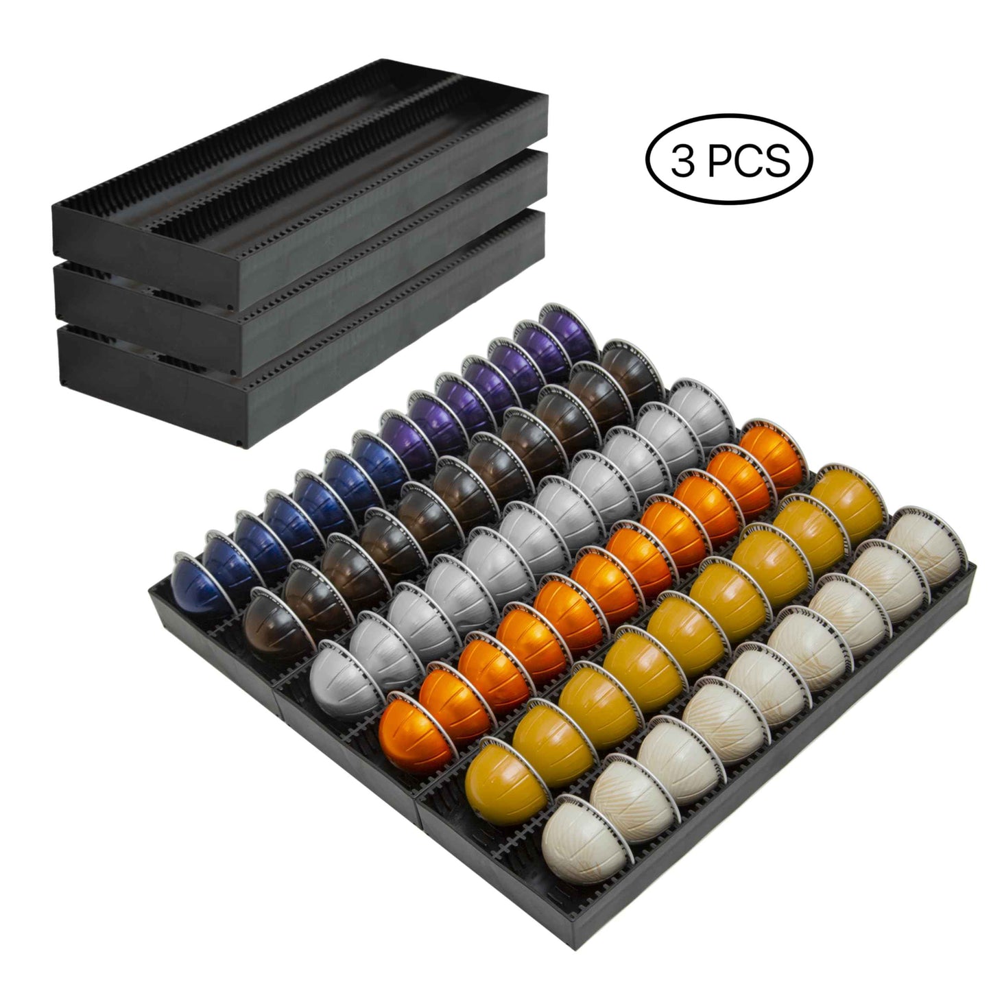 TelKeen Coffee Pod Storage Holder Drawer Insert for Counter Compatible with Nespresso Vertuoline Capsules, Nespresso Pod Holder for Nespresso Vertuo for Home, Office, Coffee Station (3 Packs)