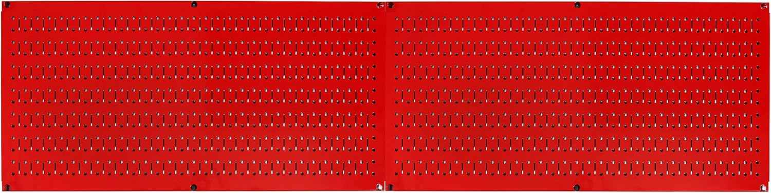 Galvanized Steel Pegboard Rack - 2 Pack 32” x 16” Metallic Tool Storage Panels