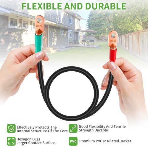 10L0L Golf Cart Battery Cables Fits for EZGO TXT 1994-UP 36 & 48 Volt with 4 Gauge 7 PCS AC/DC Wire 3 AWG Golf Cart Heavy Duty Battery Cables