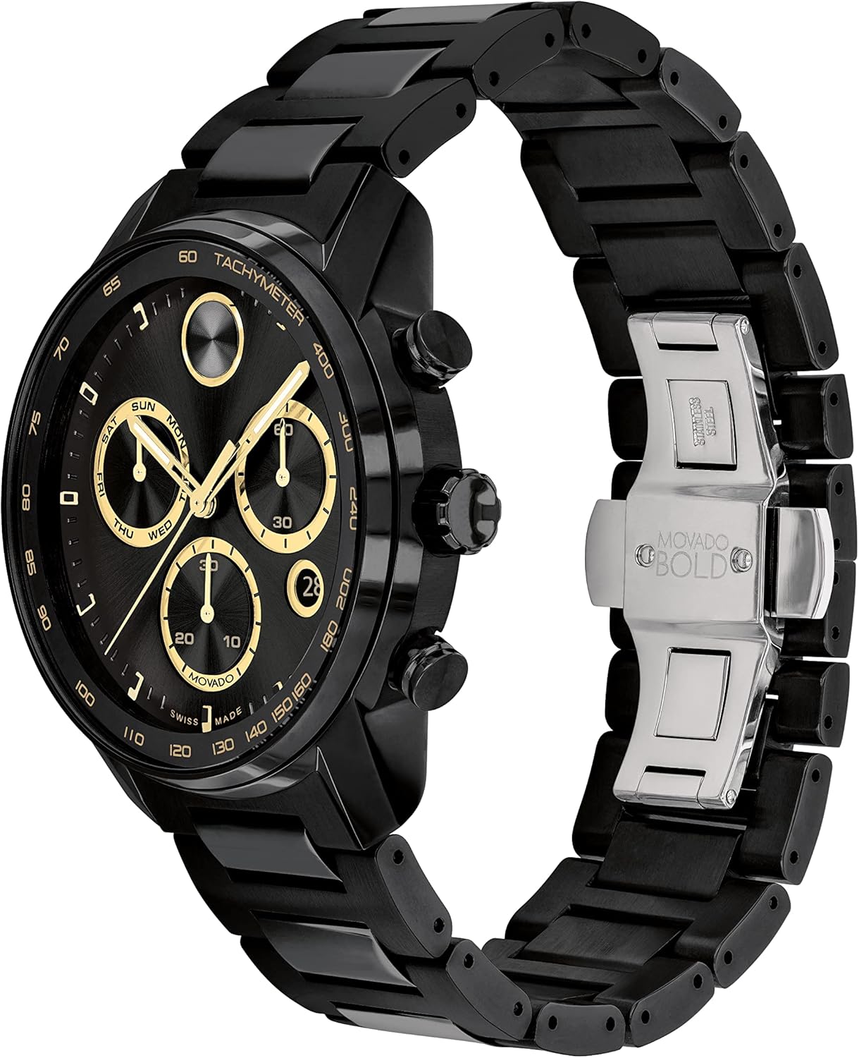 Movado Bold Verso Men's Sport Watch - Swiss Quartz Chronograph, Stainless Steel Bracelet - 44mm Luxury Timepiece