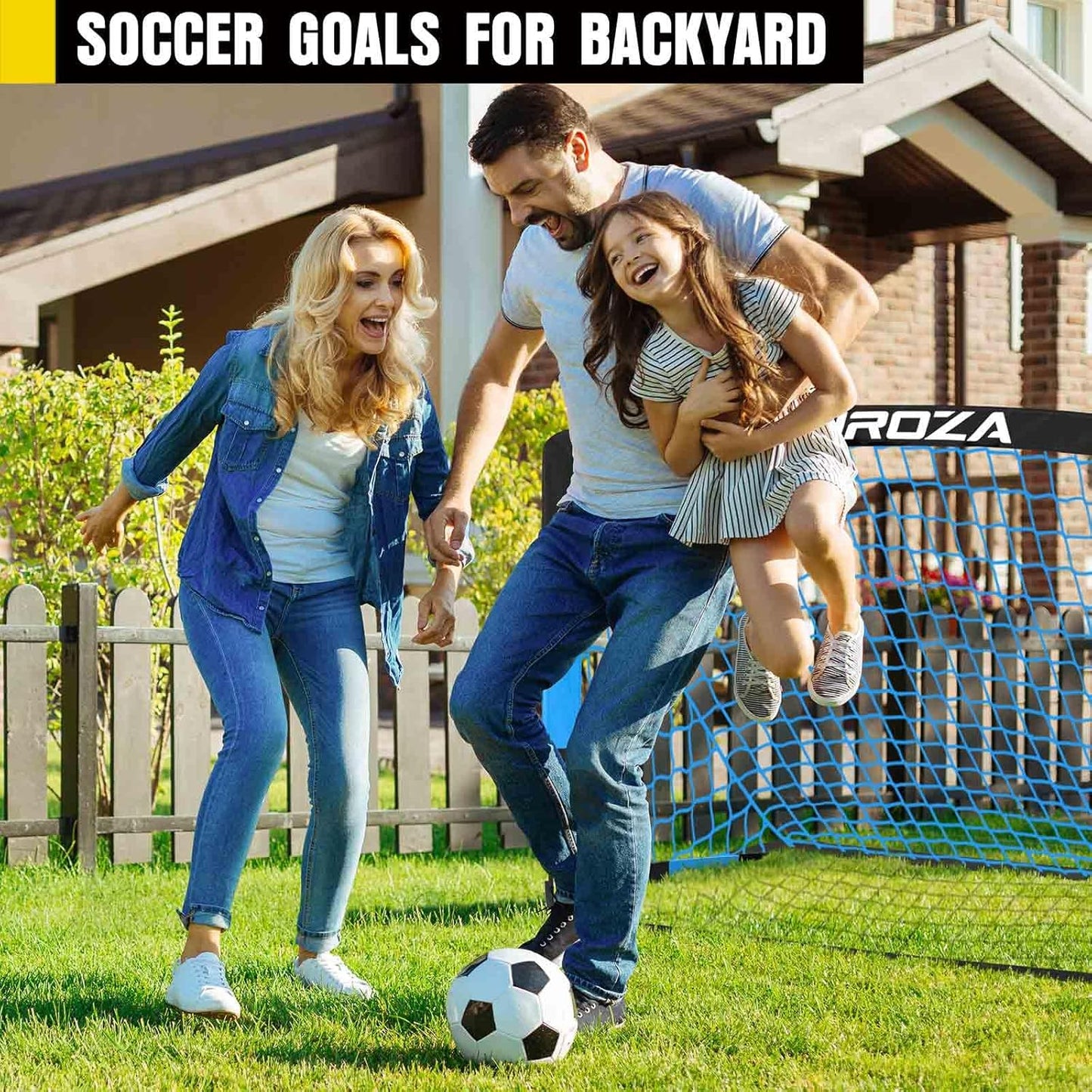 Soccer Goal | Skiennix Kids Soccer Goals Set - 2 Pack Portable Pop-Up Nets with Ball & Cones for Youth Training