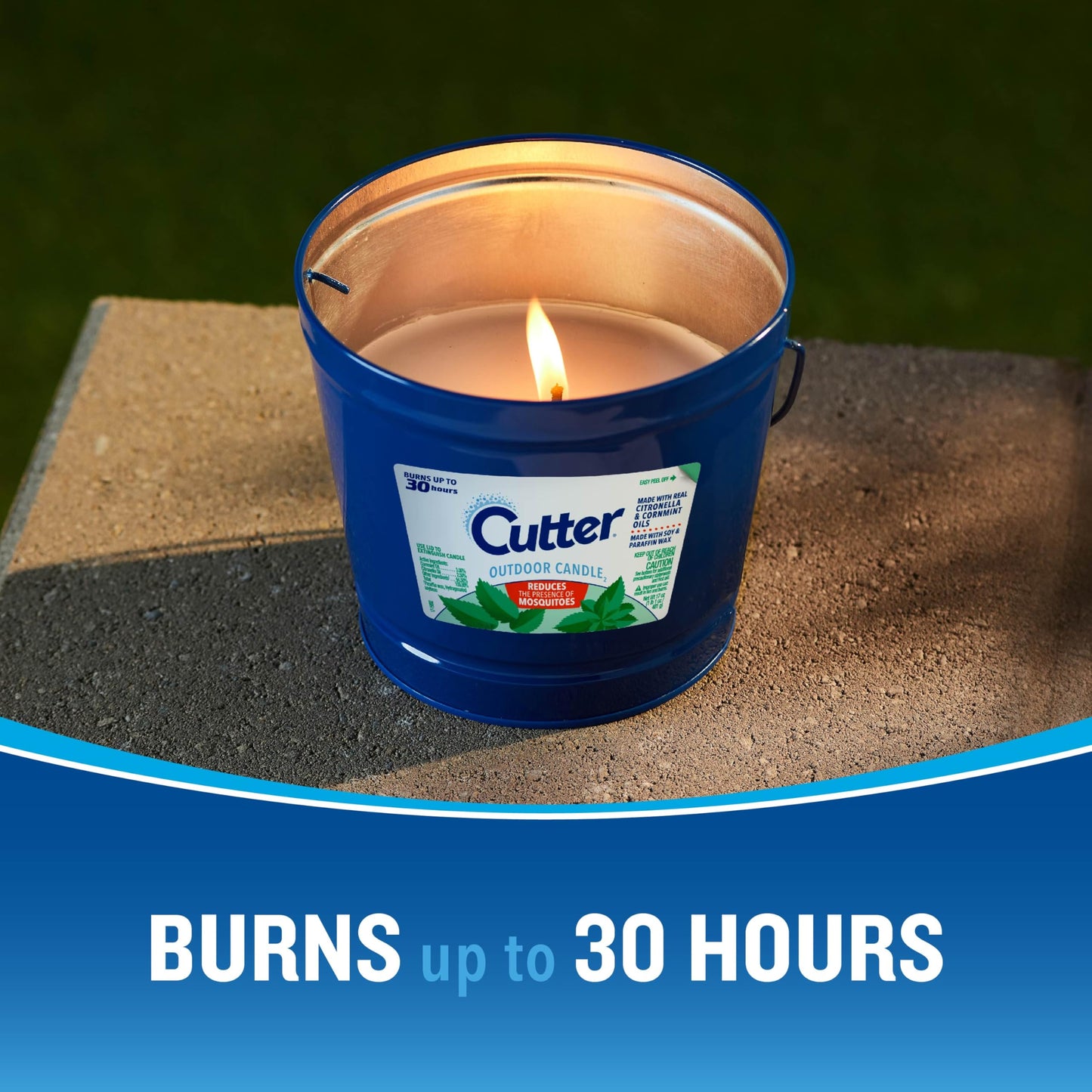 Cutter Candle, Outdoor Soy Wax Candle Made with Real Citronella Oil and Cornmint Oil Reduces The Presence of Mosquitoes with A Light, Fragrant Citronella and Mint Scent, 17 Ounces, 6 Pack