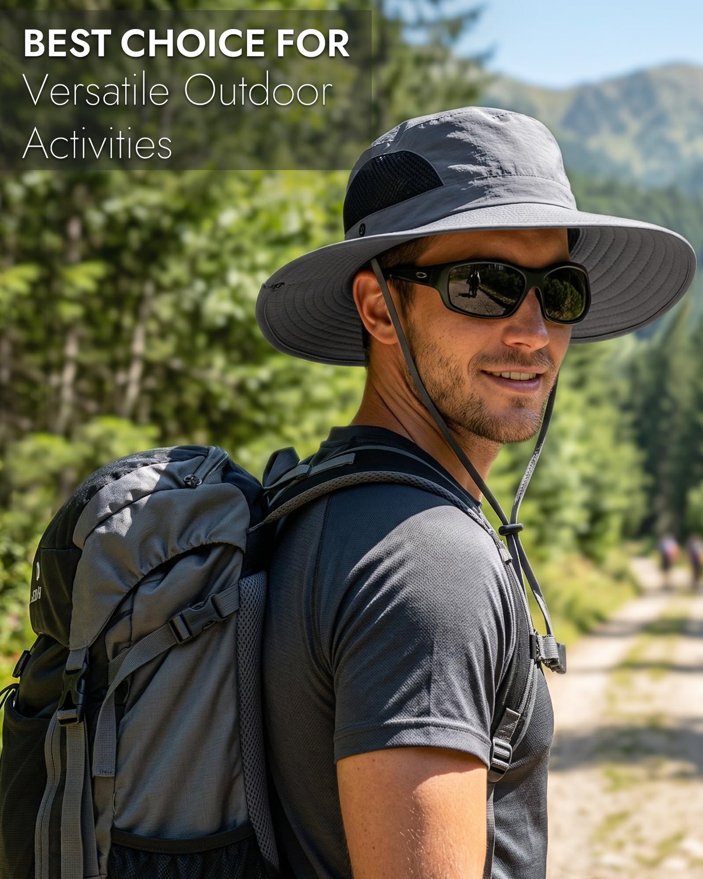 Sun Hats for Men Fishing Hiking Hat Sun Protection Wide Brim Bucket Hat