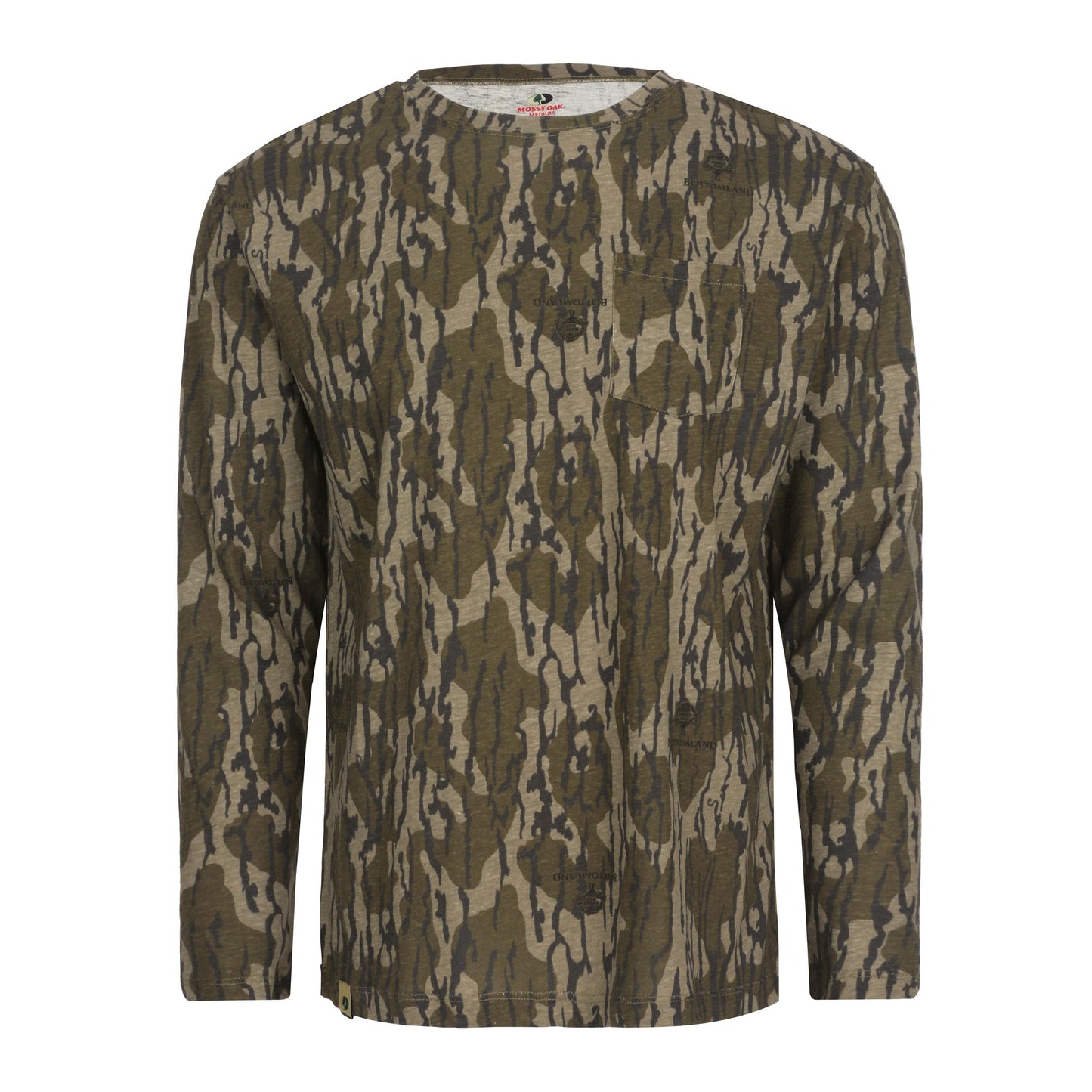 Mossy Oak Long Sleeve Hunting Camo Shirt for Men, with Pocket | Soft Cotton Blend for Breathability | Lightweight & Moisture-Wicking Camouflage Shirt for Hunting, Fishing & Hiking | X-Large