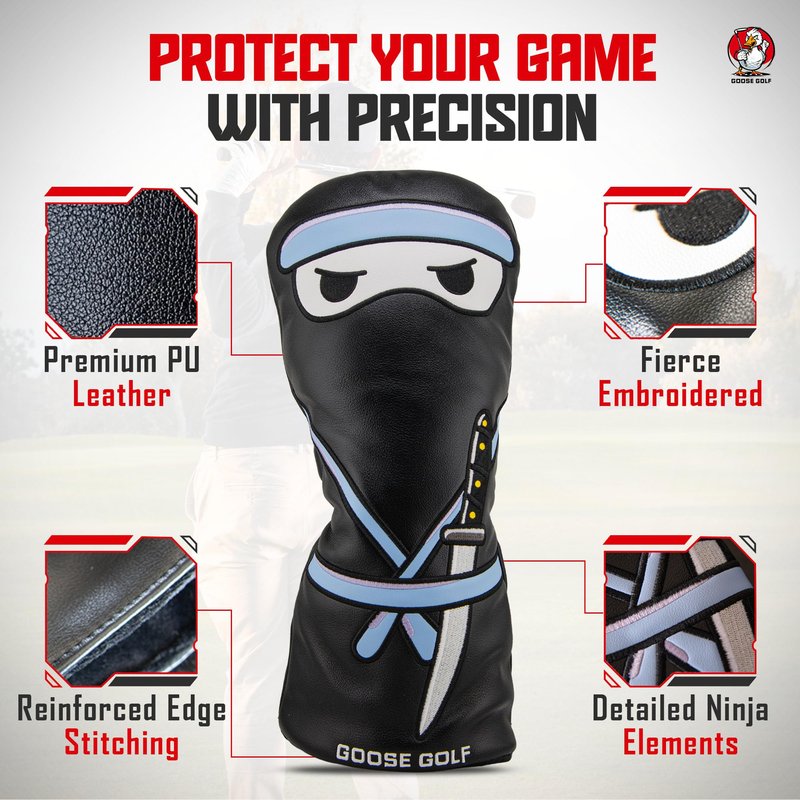 Universal Golf Club Headcovers for Driver and Woods – Compatible with All Brands (Callaway, Taylormade, Titleist…) – Premium Protection with Elastic Closure – Goose Golf (Blue)