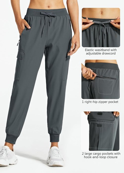 Libin Women's Cargo Joggers - Lightweight Quick-Dry Hiking Pants for Casual Travel | Athletic Fit