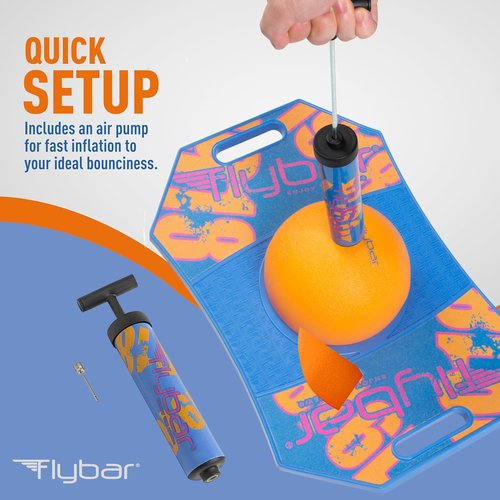 Flybar Pogo Trick Ball for Kids - Anti-Slip Balance Bounce Board with Pump - Indoor & Outdoor Fun for Ages 6+