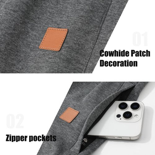 Surenow Men's Athletic Sweatpants Active Workout Jogger Pants for Men with Pockets Tapered Drawstring Gym Running Track Pants Dark Gray