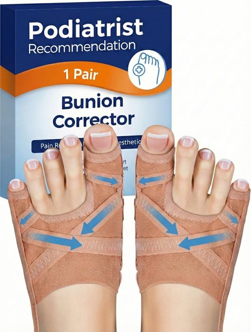 Habioer Bunion Corrector for Women & Men, Breathable Toe Straightener for The Thumb and Little Toe, Comfortable & Adjustable for Day/Night Use, Bunion Relief Splint(1 Pair)