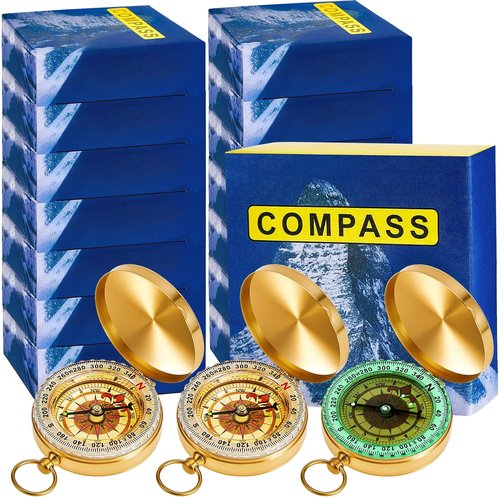 Dunzy Camping Survival Compass - Glow in The Dark Metal Pocket Tool for Hiking & Navigation