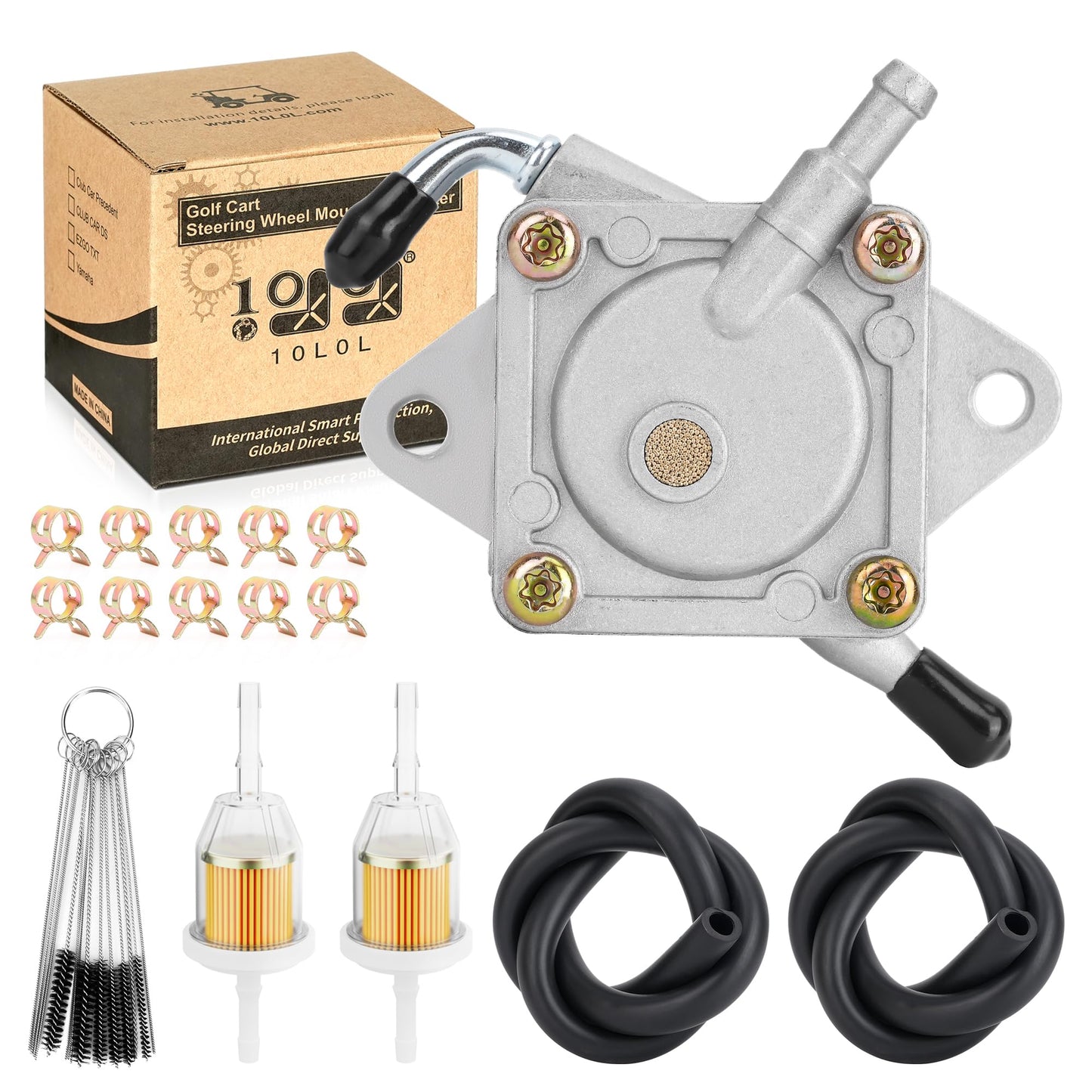 10L0L Golf Cart Fuel Pump Impulse Kit for Yamaha Club Car DS/Precedent Gas Golf Cart, Replace OEM 1014523, 1014524, JN6-F4410-00, JF2-24410-20