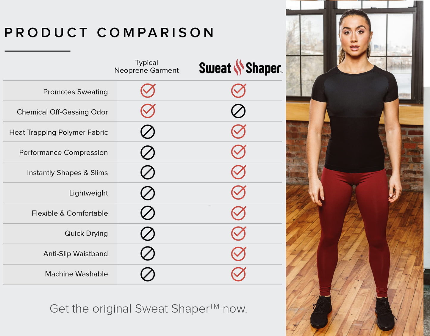 Sweat Shaper Womens Heat Trapping Sauna Shirt - Shaper Sweat Vest Compression Shapewear for Women - Sauna Suit Top to Sweat More & Look Great - Gym Workout Excercise Heat Shaper Shirt (Black, Large)