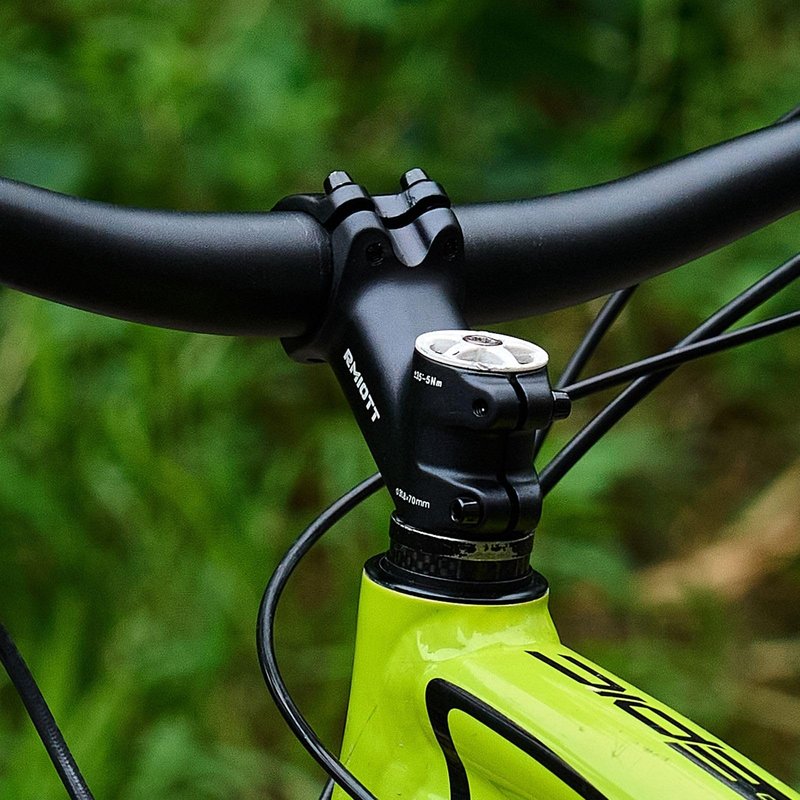 Rmiott 31.8 Bike Stem 70mm Length 35 Degree Bike Handlebar Riser for Mountain Road Bike - Aluminum Black