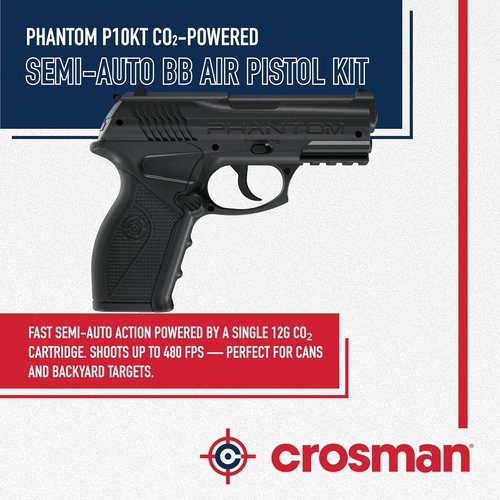 Crosman Phantom P10KT | CO2-Powered Semi-Automatic BB Air Pistol Kit - High Performance & Accuracy
