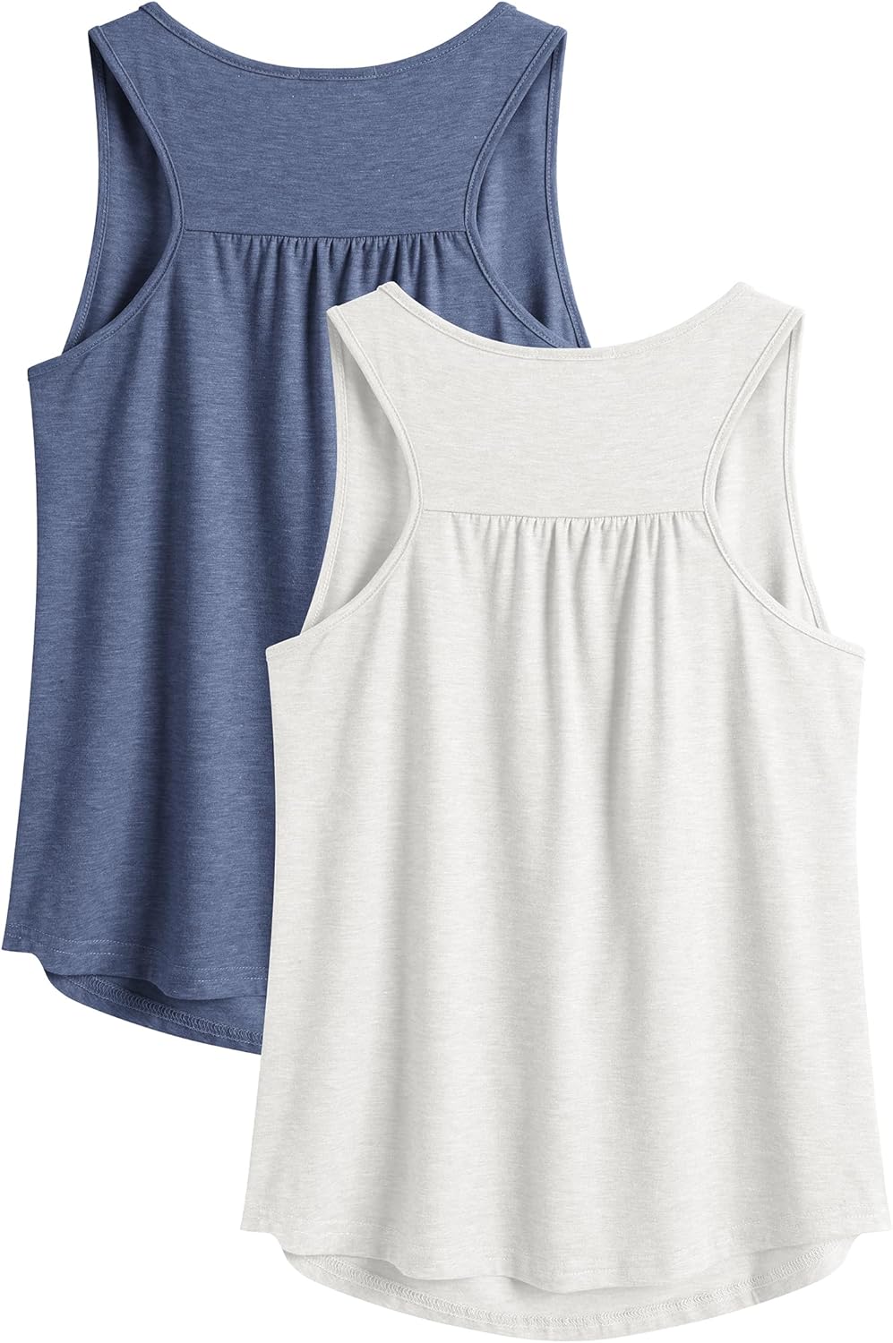 PINSPARK Racerback Workout Tops for Women - Lightweight Sleeveless Athletic Tanks | 2 Pack S-3XL