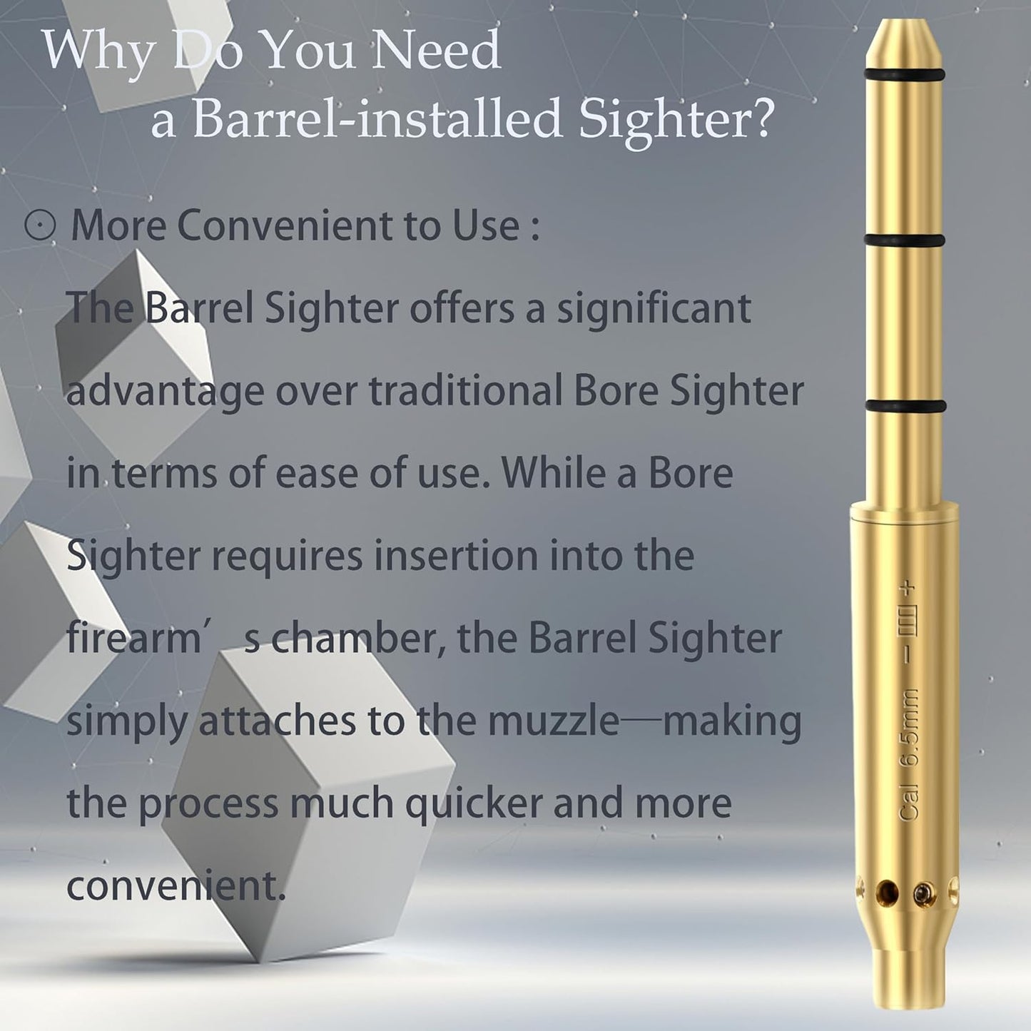 Red Laser Boresighter - 6.5MM Caliber End Barrel Laser Bore Sight for Accurate Fitting in Revolvers, Pistols, Rifles & Air Guns