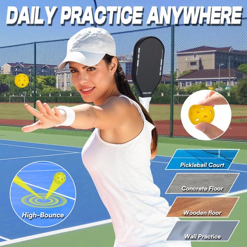 Nexopick Mini Pickleball Balls 50-Pack with 5 Bright Colors - Soft Quiet Pickleball Balls for Improve Accuracy, Paddle Control & Reflex Skills - Essential Pickleball Training Tools for All Players