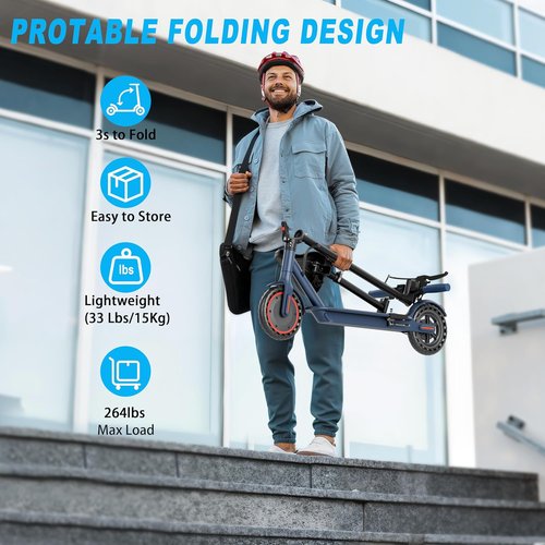 **Skiennix Electric Scooter - Folding E-Scooter for Adults with Seat | 350W Motor, 19MPH, 21-Mile Range**