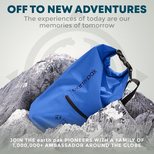 Earth Pak Waterproof Dry Bag - Durable Waterproof Backpack with Zippered Pocket | Keeps Gear Dry