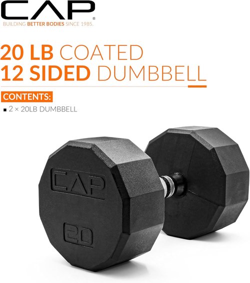 CAP Barbell Coated Dumbbell Weights - Available in Multiple Pairs & Sets for Versatile Workouts