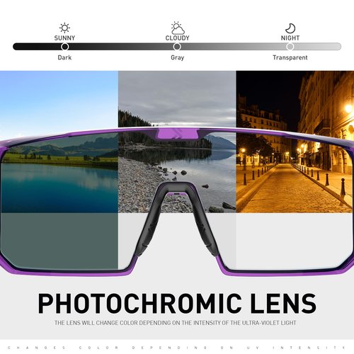KAPVOE Photochromic Cycling Glasses Men Women Clear Mountain Bike Sunglasses MTB Bicycle Riding Sports Triathlon Running K232