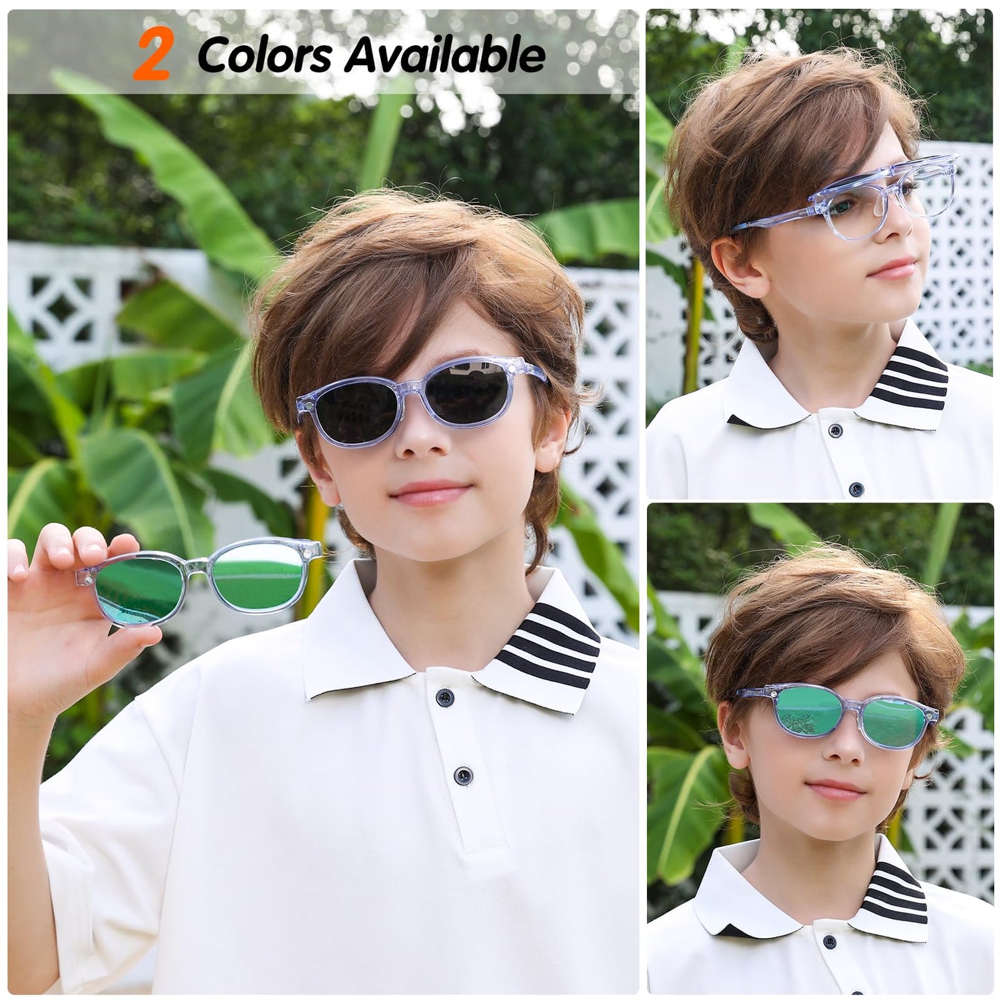 EYEBUDDY Kids Sunglasses for Boys Girls, Toddler Polarized Sunglasses for Age 3-12, Clip-on UV Protection Children Sun Glasses
