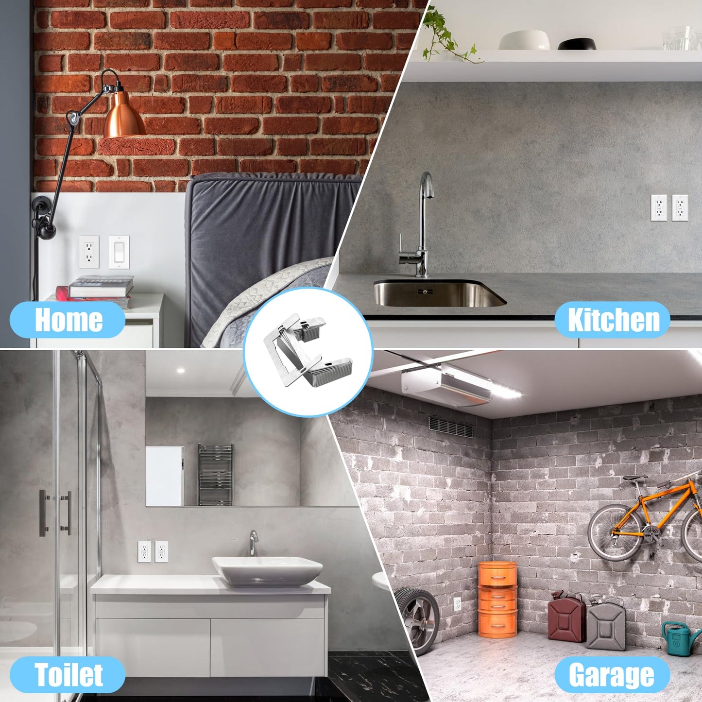 Wall Plate Spacers 15 Pcs, Flush Fit Device Level Plate for Wall Outlets Repair and Loose Fix, Wall Plate Leveler Spacer Shims to Support Switches, Receptacles from Being Pushed Back, Metal