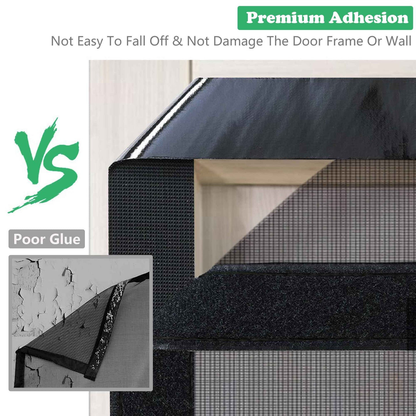 RELIANCER Fiberglass Magnetic Door Screen,Fit Doors Size 30"x78",Auto Close Screen Door Mesh w/Magnets,Left Right Side Opening,Patio Doorway Net Screens,Self-Closing Doors Cover,Doorway Curtain Mesh