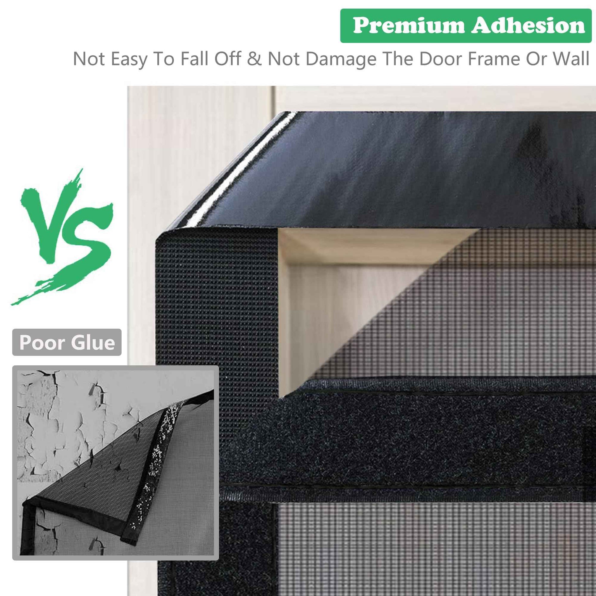 RELIANCER Fiberglass Magnetic Door Screen,Fit Doors Size 30"x78",Auto Close Screen Door Mesh w/Magnets,Left Right Side Opening,Patio Doorway Net Screens,Self-Closing Doors Cover,Doorway Curtain Mesh